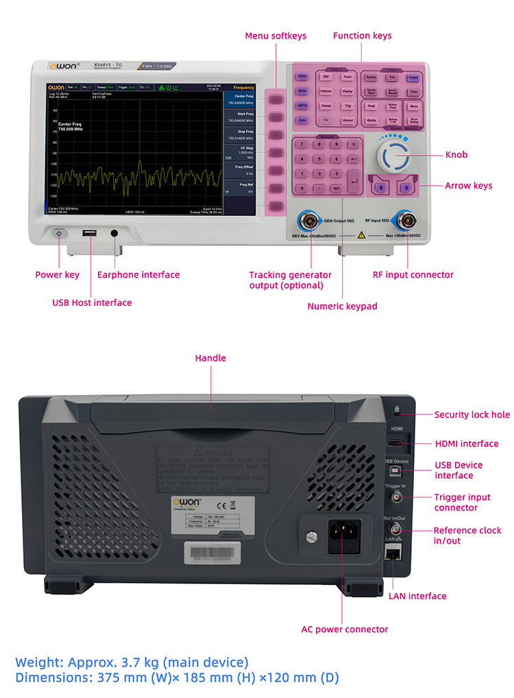 Spectrum Analyzer Tracking Generator 1.5Ghz - Analizzatore di Spettro Portatile da 9kHz